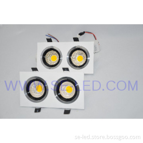 7Wx2 COB 220V Dimmable Indoor 45 degree Square Ceiling LIghts